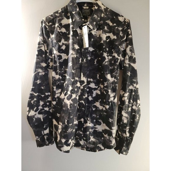 Guess Slim Fit Longsleeve Luxe Sz XS Animal Block Print Button Up Shirt - Picture 1 of 8